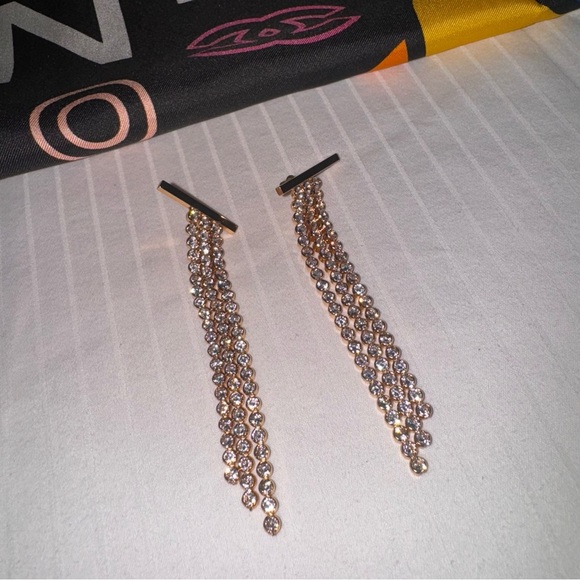 Gold-Tone Crystal Drop Earrings - Picture 6 of 6